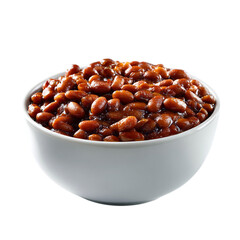 Obraz premium Baked beans white bowl on transparent background
