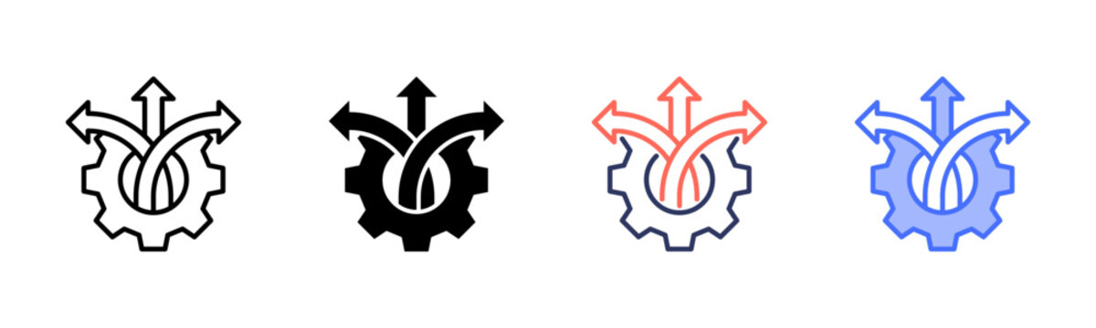 Flexibility icon set multiple style collection