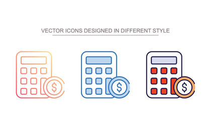 Payment Calculation icon design with white background stock illustration