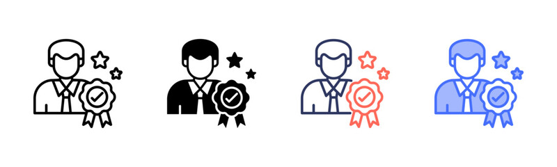 Professionalism icon set multiple style collection