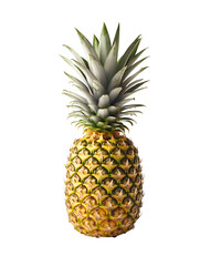 Fototapeta premium Fresh and Juicy Pineapple Exhibiting its Tropical Essence on a Clean, Isolated White Background on transparent background