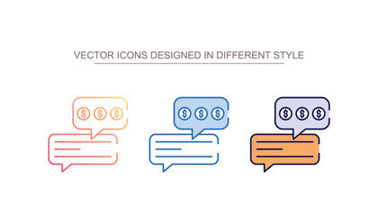 Payment Conversation icon design with white background stock illustration