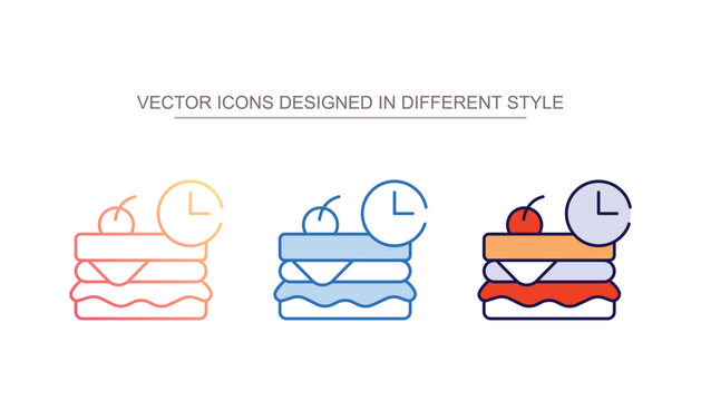 Lunch Time icon design with white background stock illustration