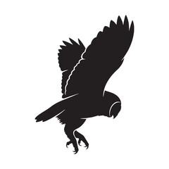 Artistic Owl Silhouette – Owl Vector Artwork Highlighting Elegant Nocturnal Bird – Owl Illustration – Bird Silhouette – Silhouette of Owl

