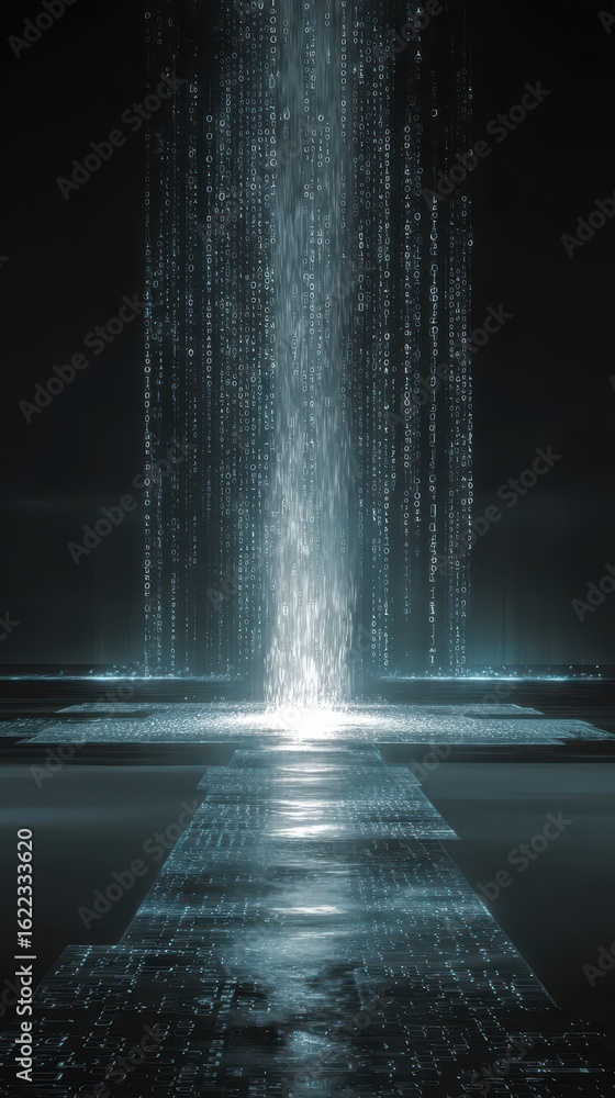 Aufkleber abstract digital path with light fall for future tech or innovation concepts