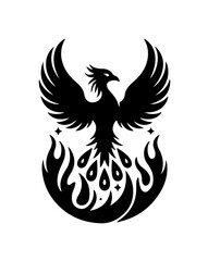 Obraz premium Bold phoenix rising from flames, a symbol of rebirth