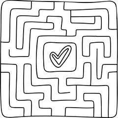Maze illustration with a check mark symbolizing World Mental Health Day  