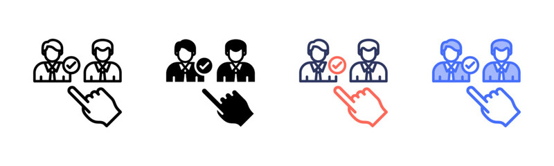 Selection icon set multiple style collection