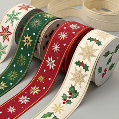 realistic christmas ribbon collection
