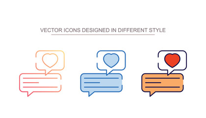 Love chat icon design with white background stock illustration