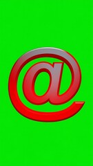 Fototapeta premium Red email symbol on green background