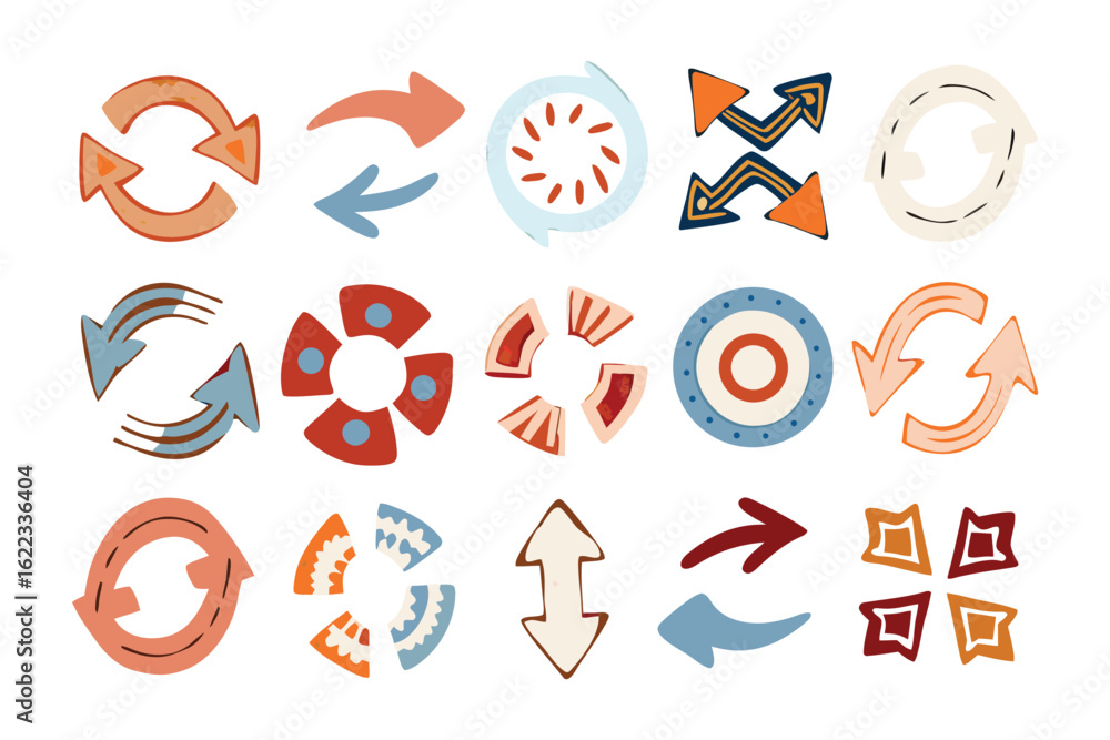 Poster assorted arrow icons: a captivating collection of uniquely designed arrows, each showcasing a distin