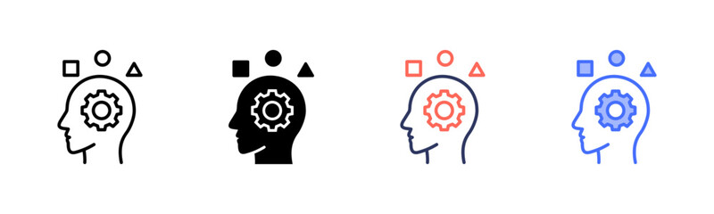 Experience icon set multiple style collection