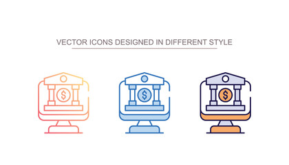 Web Banking icon design with white background stock illustration