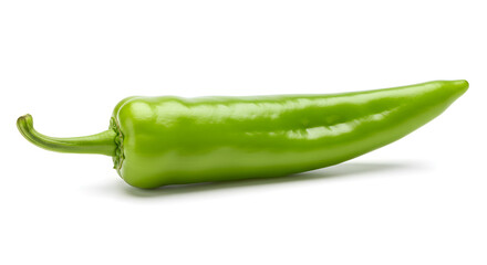 Fresh Green Chilli Pepper Isolated on White