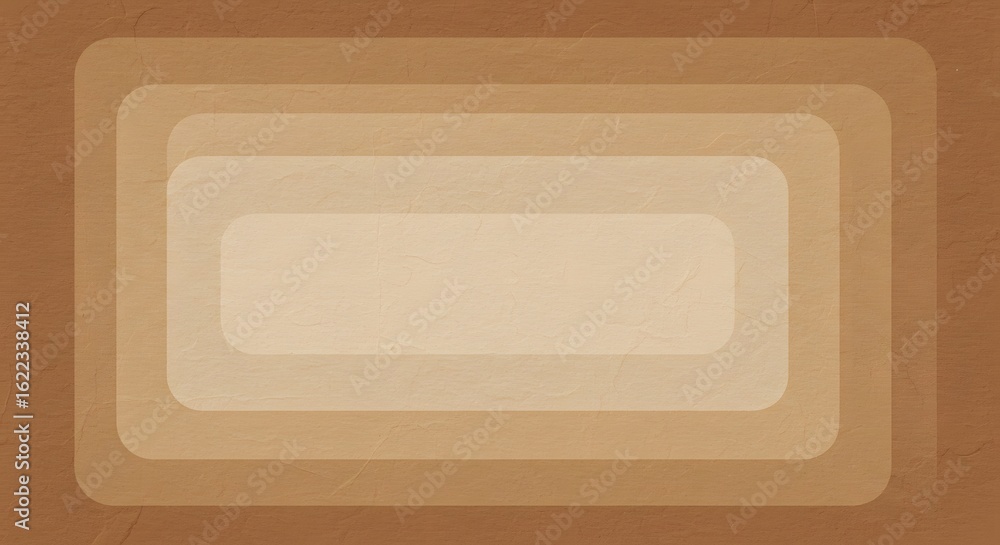 Poster abstract background featuring nested, rounded rectangles in varying shades of brown, creating a laye