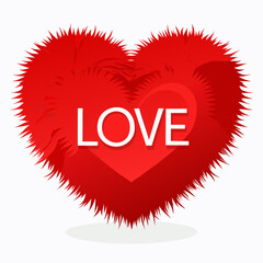 red heart with a love vector art