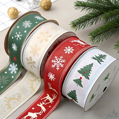 realistic christmas ribbon collection
