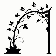 Natural Home Wall Art Featuring a Spread of Flowers in Black Silhouette