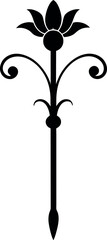 romantic branch with scattered petals elegant black silhouette design for decor