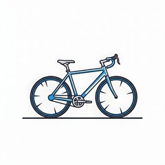 Fototapeta premium Flat Vector Illustration of a Road Bicycle in Blue Color