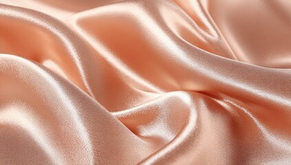 Obraz premium Soft, peachy-beige satin fabric draped in flowing folds
