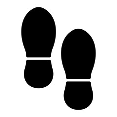Black sneaker footprints isolated on white background