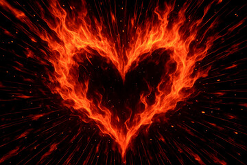 Realistic heart flame material: heart for passionate love, motivation, valentine, mental health and other designs.