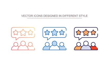 Customer Review icon design with white background stock illustration