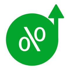 Percent up icon. Vector illustration