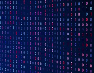 Abstract digital background with a matrix of colorful binary code
