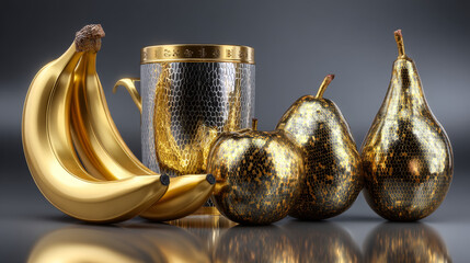 Banana fruit set realistic icons