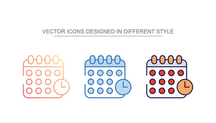 Calendar icon design with white background stock illustration