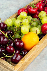 Fresh fruits and berries.