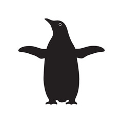 Cute Arctic Penguin Silhouette – Penguin Vector Art Representing Unique Marine Life – Penguin Illustration – Bird Silhouette – Silhouette of Penguin

