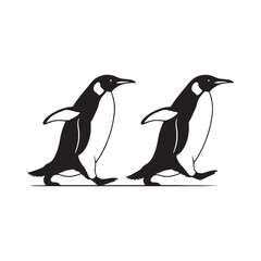 Obraz premium Classic Antarctic Penguin Silhouette – Penguin Vector Art Highlighting Unique Body Shape – Penguin Illustration – Bird Silhouette – Silhouette of Penguin