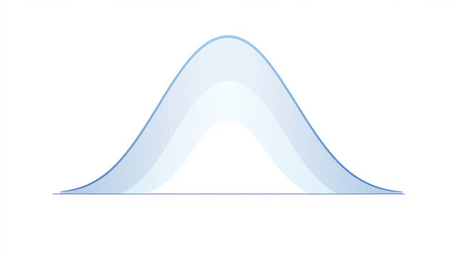 Minimalist illustration of two overlapping normal distribution curves in blue tones, ideal for statistical comparison, data analysis, and presentations