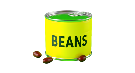Canned Beans on Green Screen Background