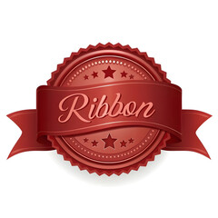 ribbon banner vector art red realistic label des