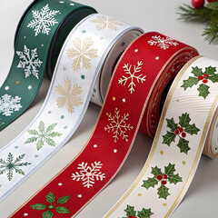 realistic christmas ribbon collection