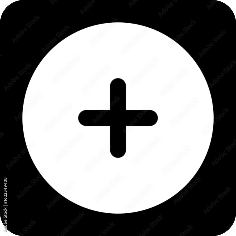 Aufkleber modern add icon with clean lines and minimalist design