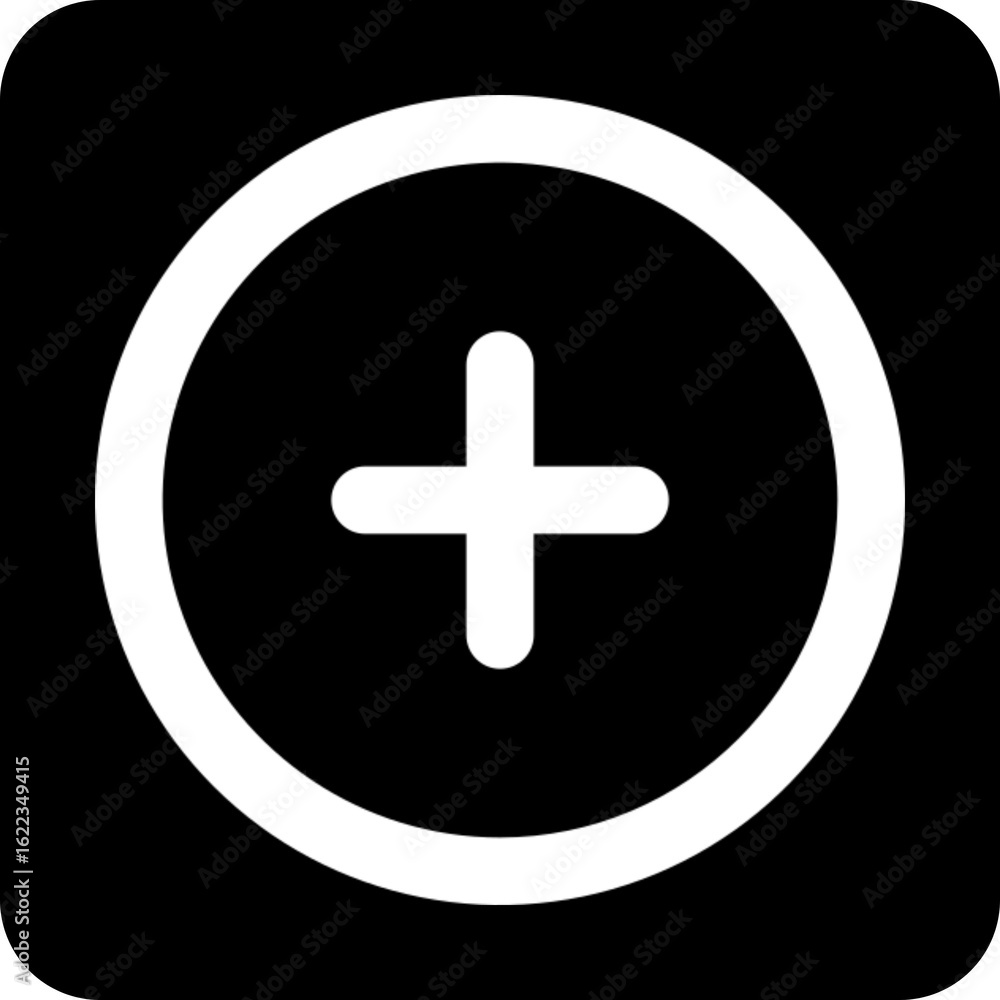 Aufkleber simple plus sign icon for user interface design
