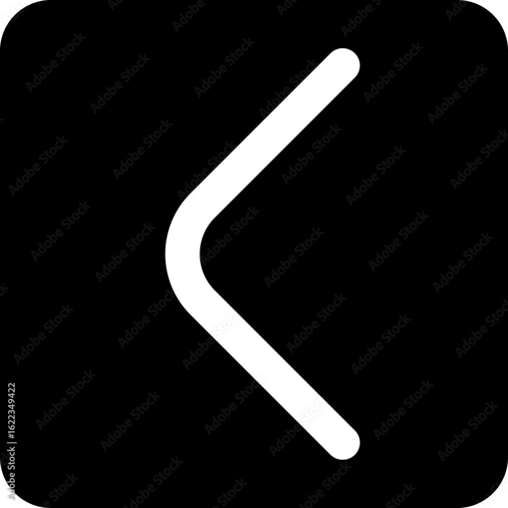 Poster left angle arrow icon for navigation and direction