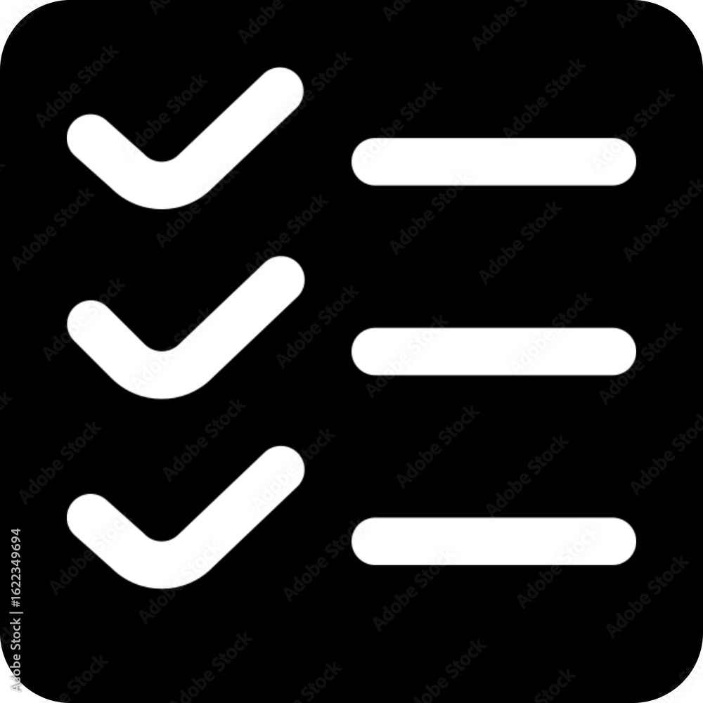 Poster checklist icon for tasks and completion