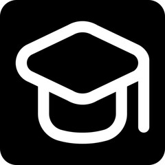 Graduation cap icon for education and learning