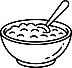 Cranberry Sauce Bowl Line Art – Vector Illustration for Holiday Food, Kitchen Decor, and Minimal Designs