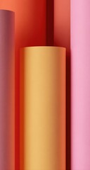 Abstract paper cylinders in vibrant colors