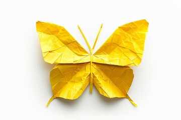 Crafting a vibrant yellow origami butterfly showcases intricate artistry and creativity using folding techniques and colorful paper