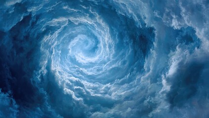 Storm clouds swirl in a vortex