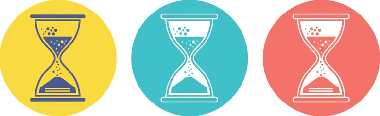 Hourglass icon set vector illustration time management sand timer countdown design